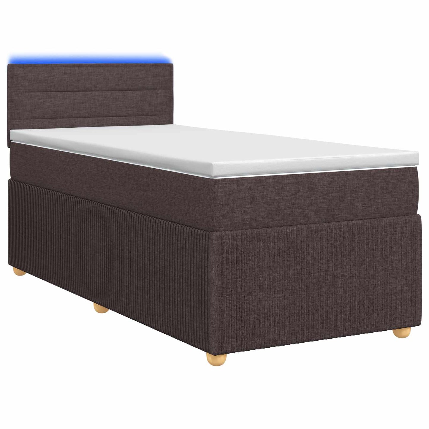 Boxmadras med topmadras Mørk Brun 90 x 200 cm Stof