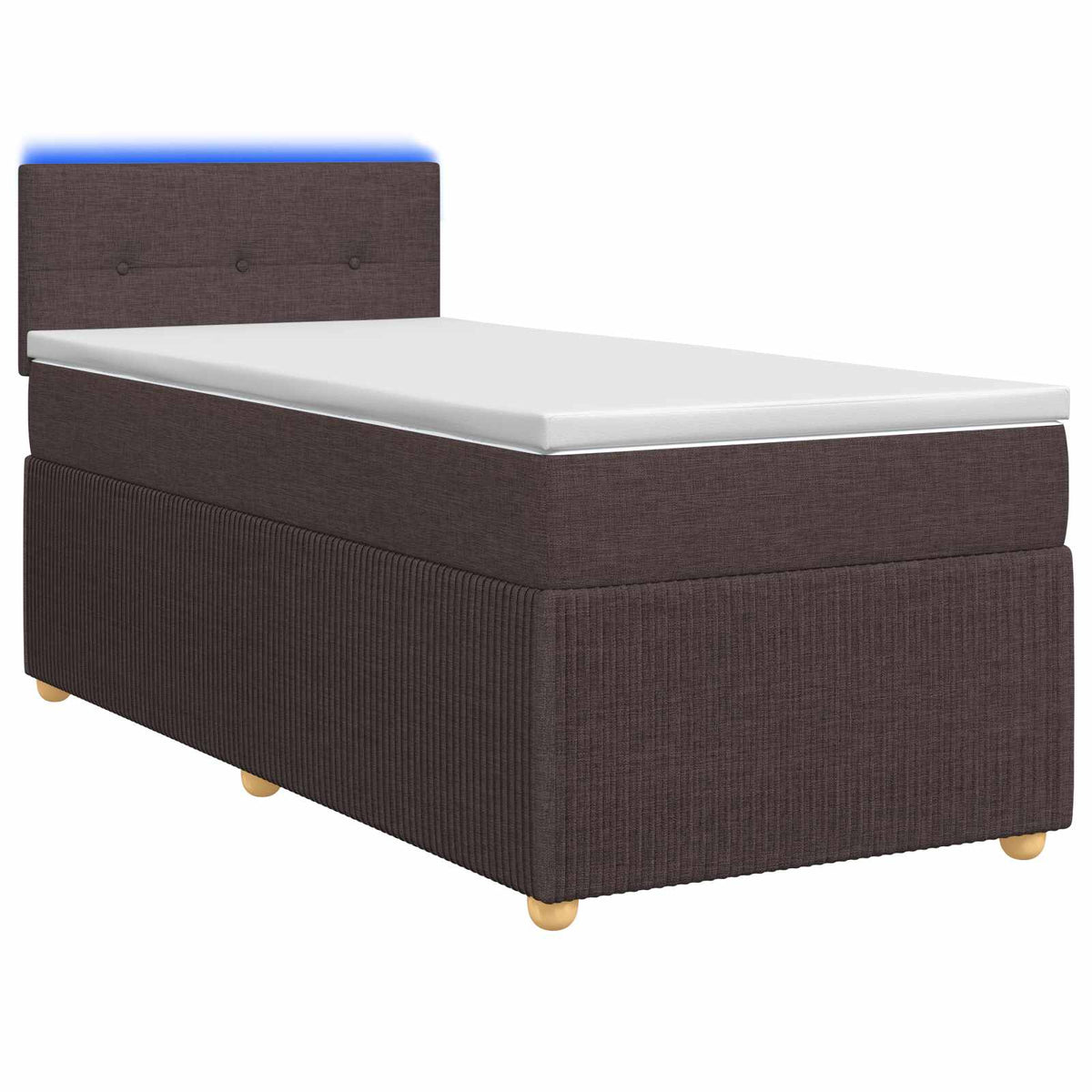 Boxmadras med topmadras Mørk Brun 90 x 200 cm Stof