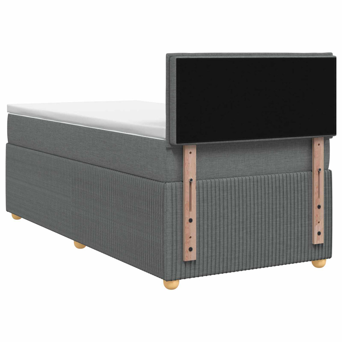 Boxmadras med topmadras Mørkegrå 90 x 200 cm Stof