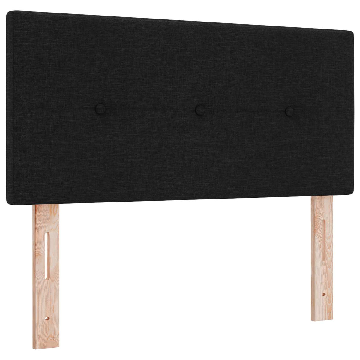 Boxmadras med topmadras med hovedgærde Sort 100 x 200 cm Stof