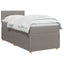 Boxmadras med topmadras Gråbrun 100 x 200 cm Stof