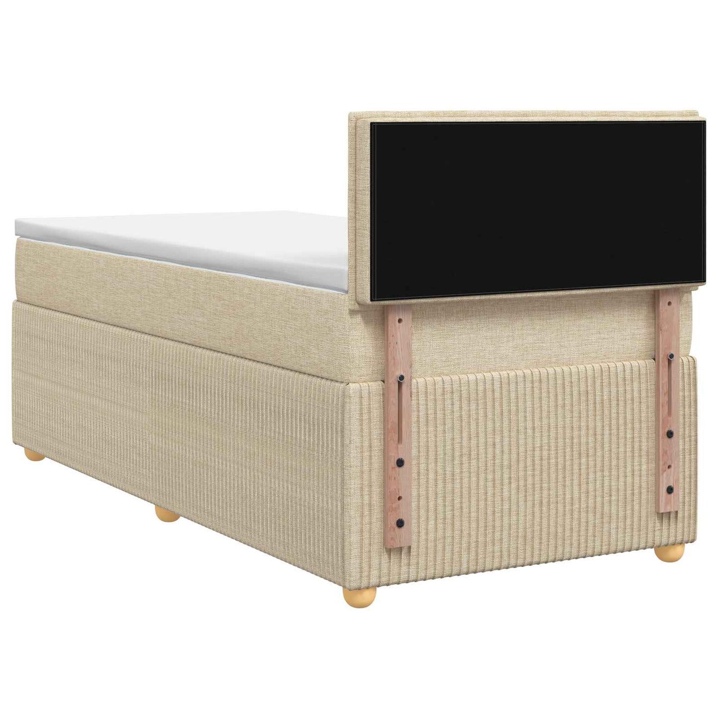Boxmadras med topmadras Cremefarvet 100 x 200 cm Stof
