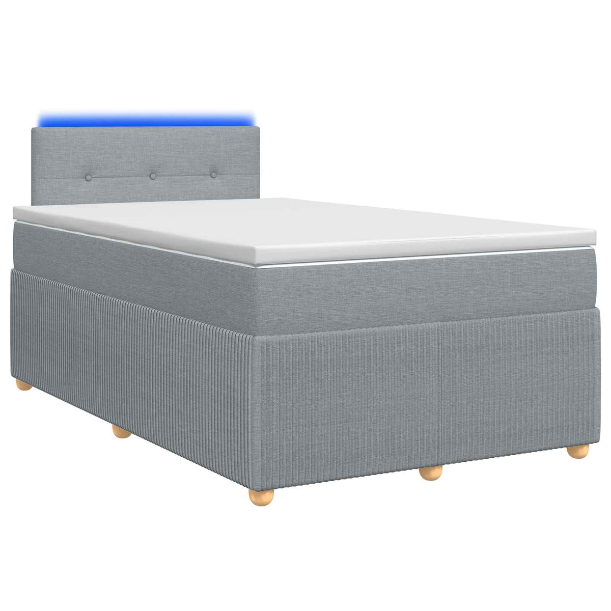 Boxmadras med topmadras Lysegrå 120 x 190 cm Stof