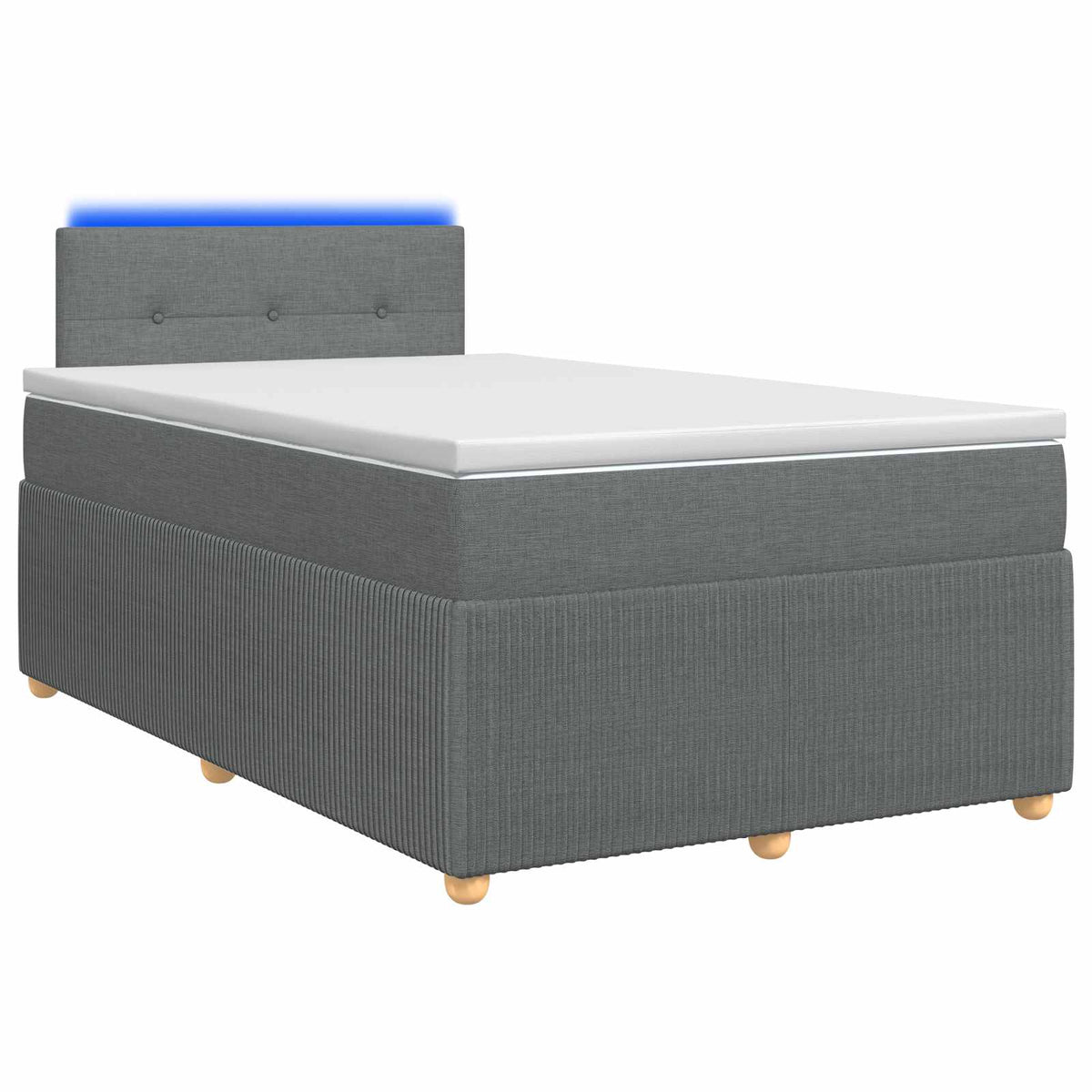 Boxmadras med topmadras Mørkegrå 120 x 190 cm Stof