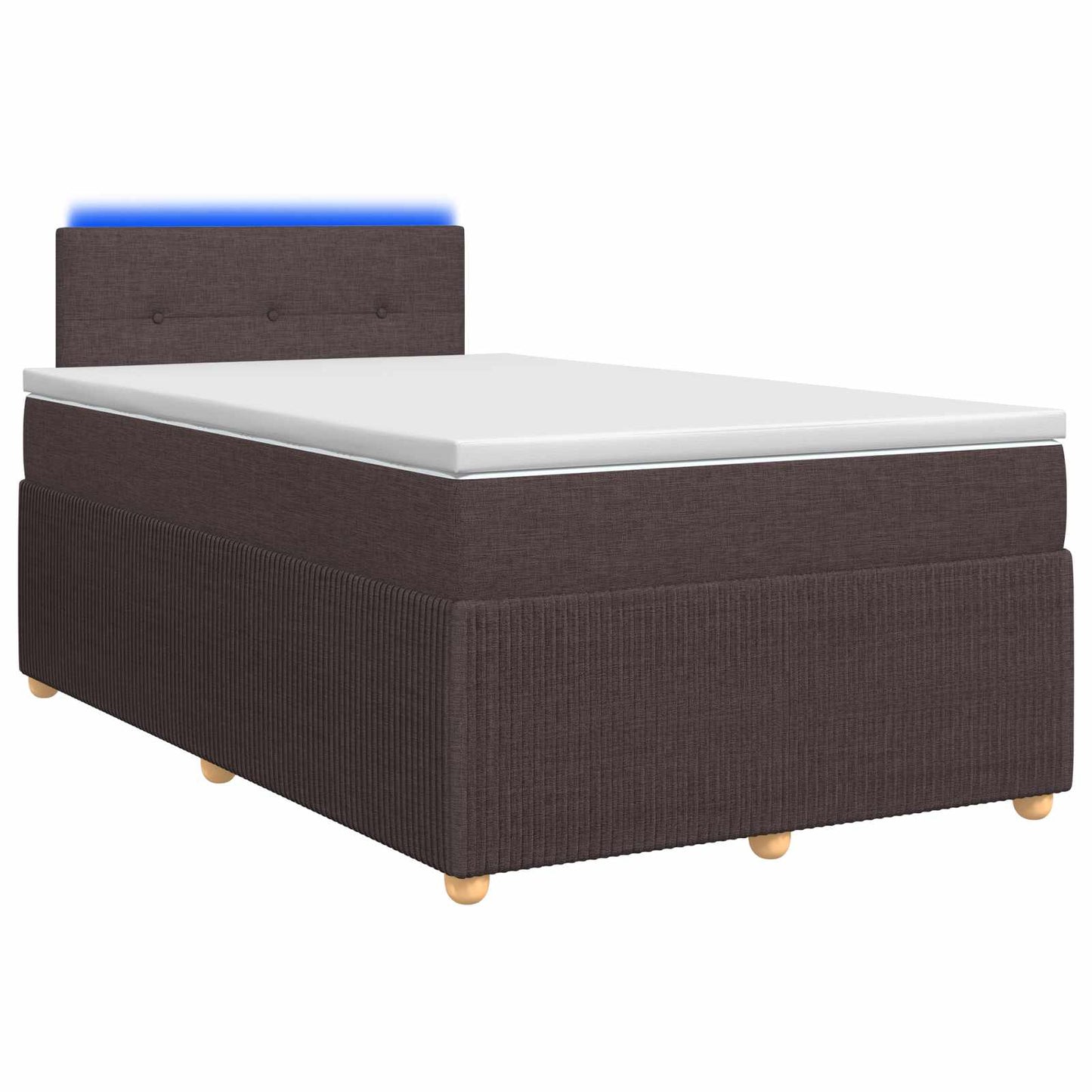 Boxmadras med topmadras Mørk Brun 120 x 190 cm Stof