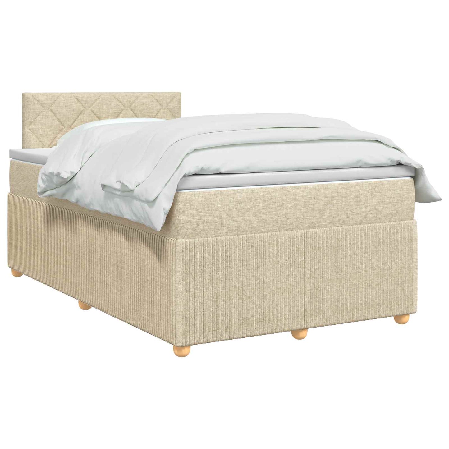 Boxmadras med topmadras Cremefarvet 120 x 190 cm Stof