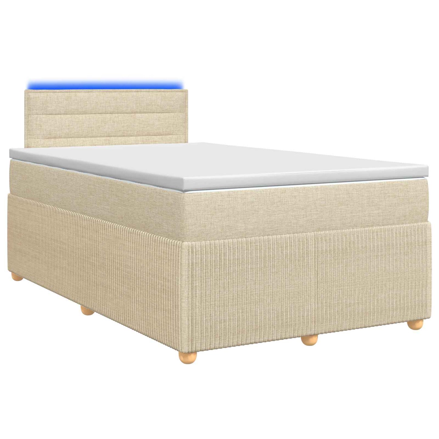 Boxmadras med topmadras Cremefarvet 120 x 200 cm Stof