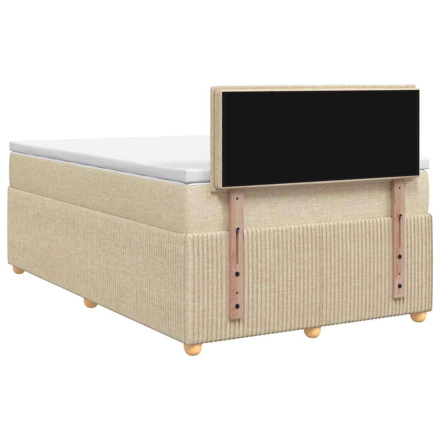 Boxmadras med topmadras Cremefarvet 120 x 200 cm Stof