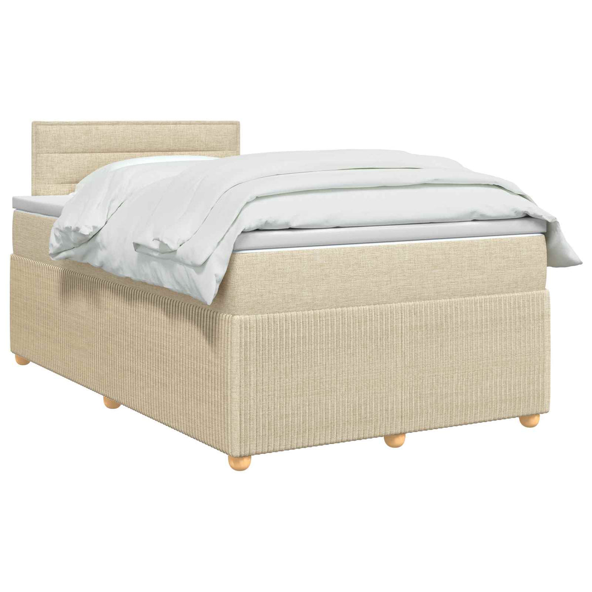 Boxmadras med topmadras Cremefarvet 120 x 200 cm Stof