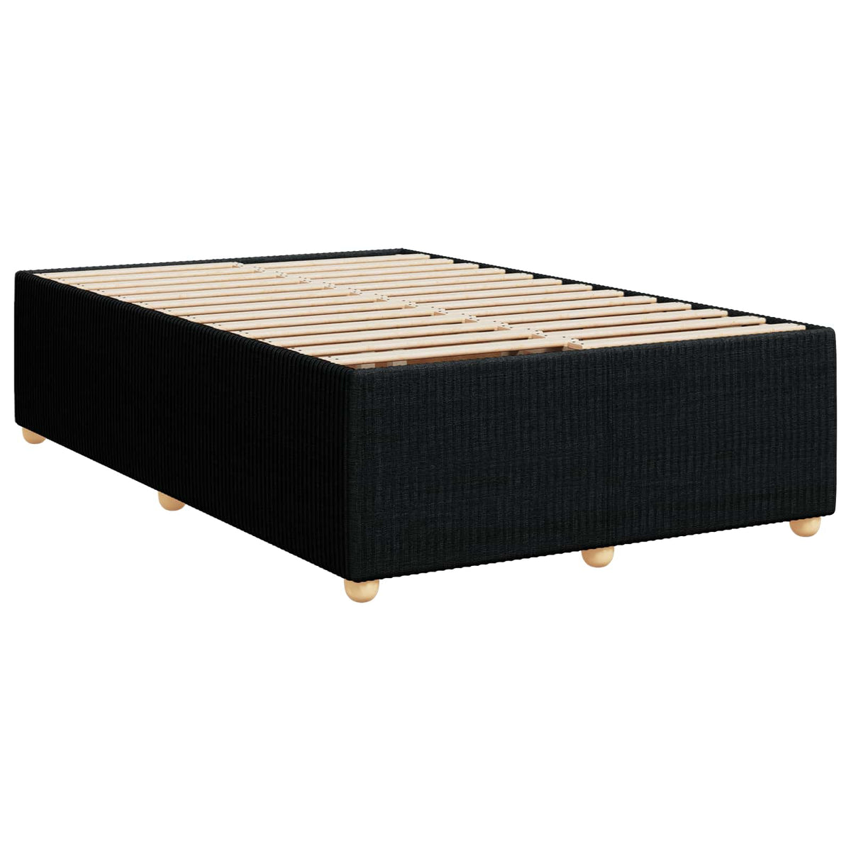 Boxmadras med topmadras med hovedgærde Sort 120 x 200 cm Stof