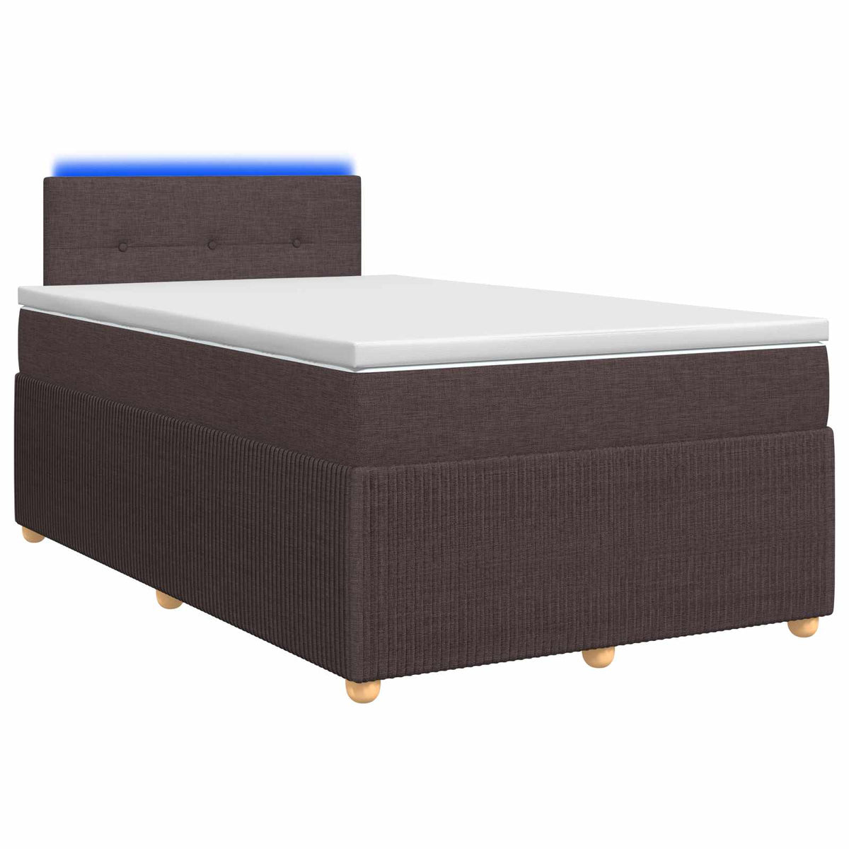Boxmadras med topmadras Mørk Brun 120 x 200 cm Stof
