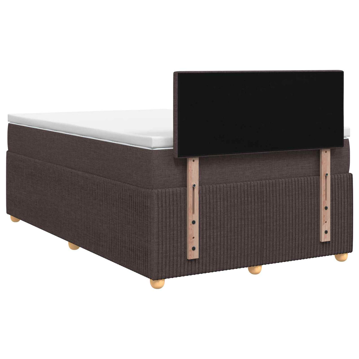 Boxmadras med topmadras Mørk Brun 120 x 200 cm Stof