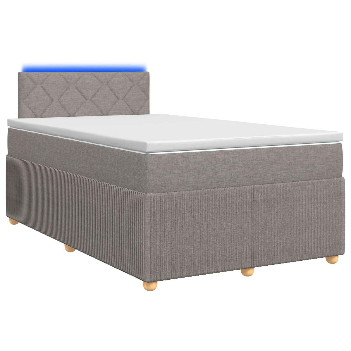 Boxmadras med topmadras Gråbrun 120 x 200 cm Stof