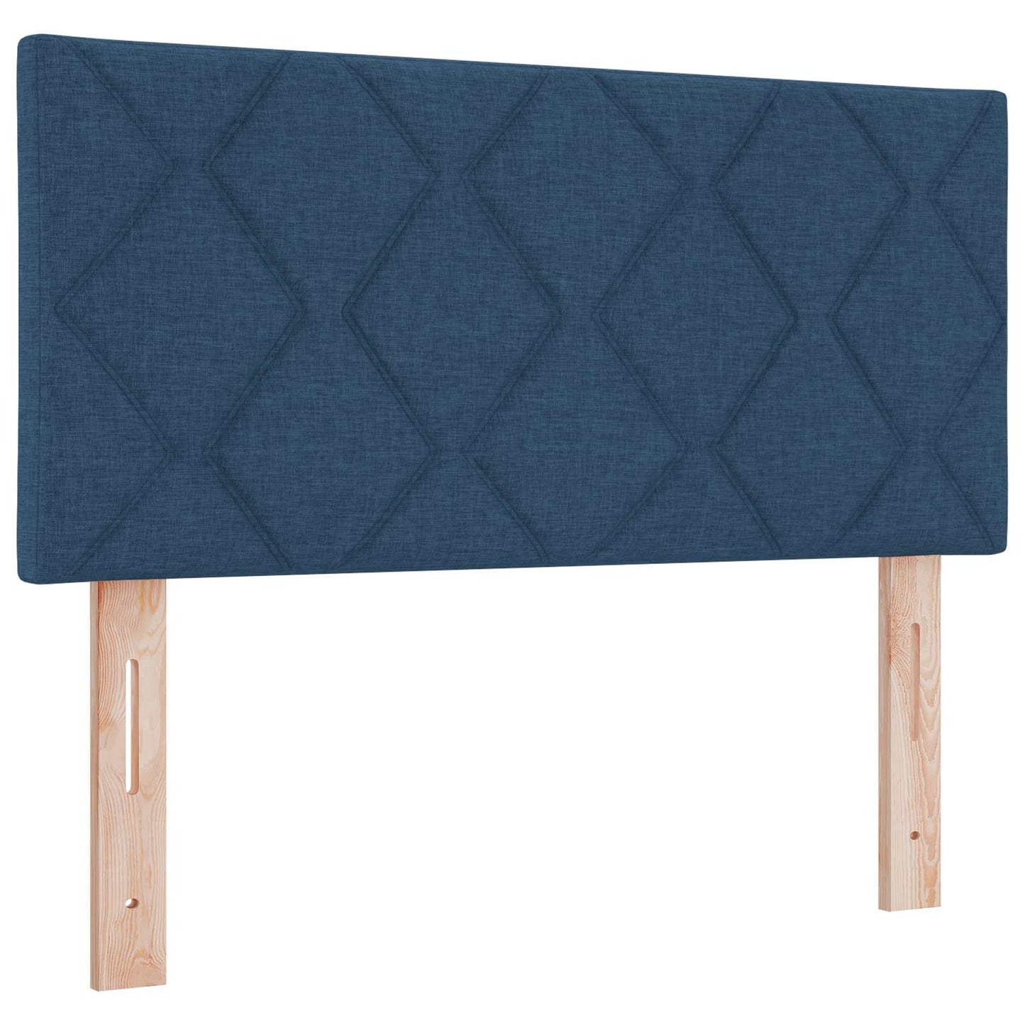 Boxmadras med topmadras med hovedgærde Blå 120 x 200 cm Stof