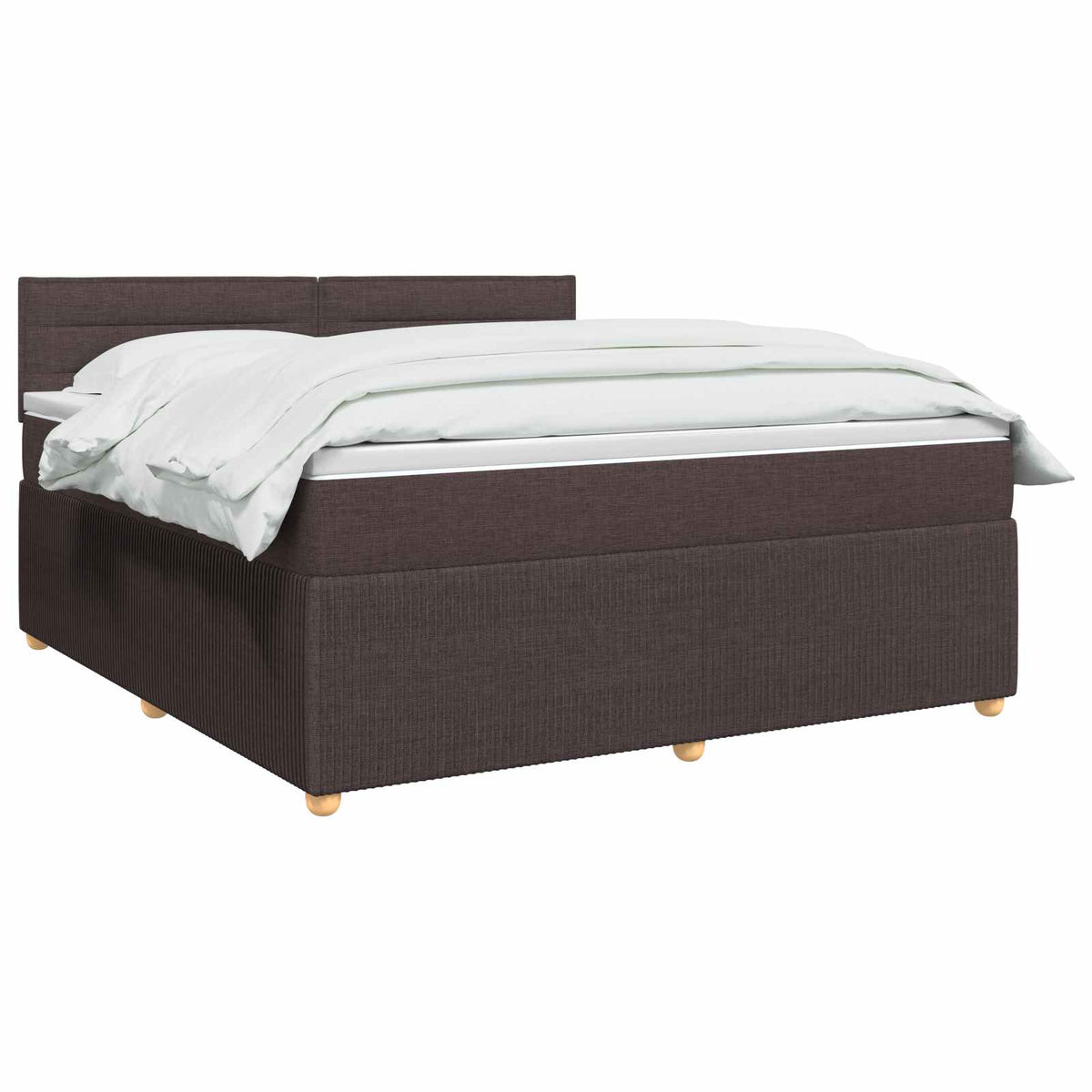 Boxmadras med topmadras Mørk Brun 140 x 190 cm Stof