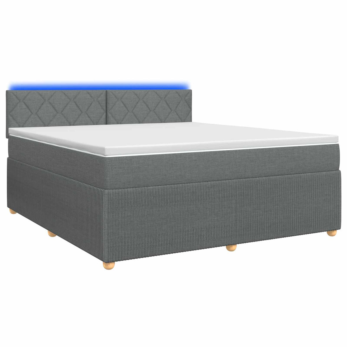 Boxmadras med topmadras Mørkegrå 140 x 190 cm Stof