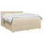Boxmadras med topmadras Cremefarvet 160 x 200 cm Stof