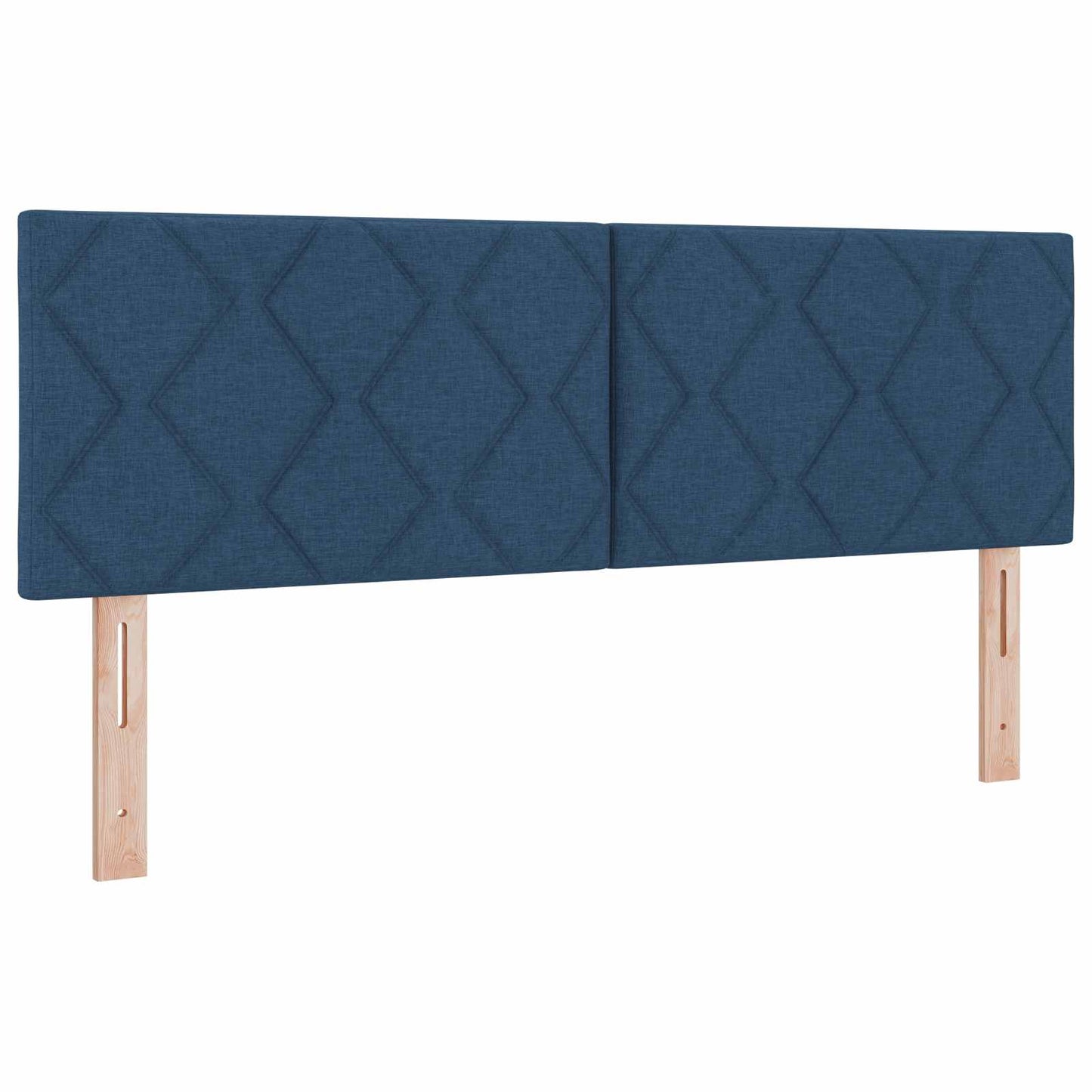 Boxmadras med topmadras med hovedgærde Blå 160 x 200 cm Stof
