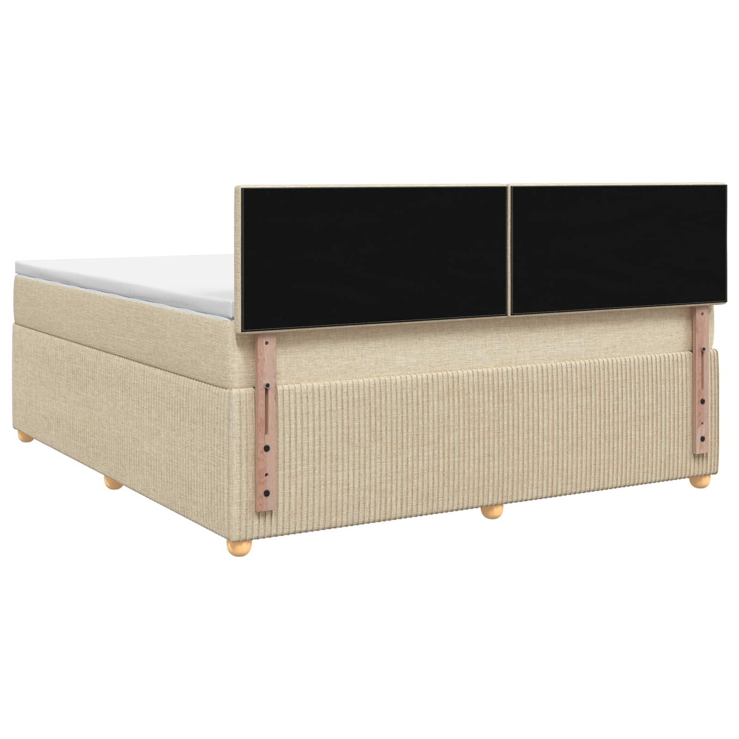 Boxmadras med topmadras Cremefarvet 180 x 200 cm Stof