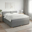 Boxmadras med topmadras Lysegrå 140 x 190 cm Stof