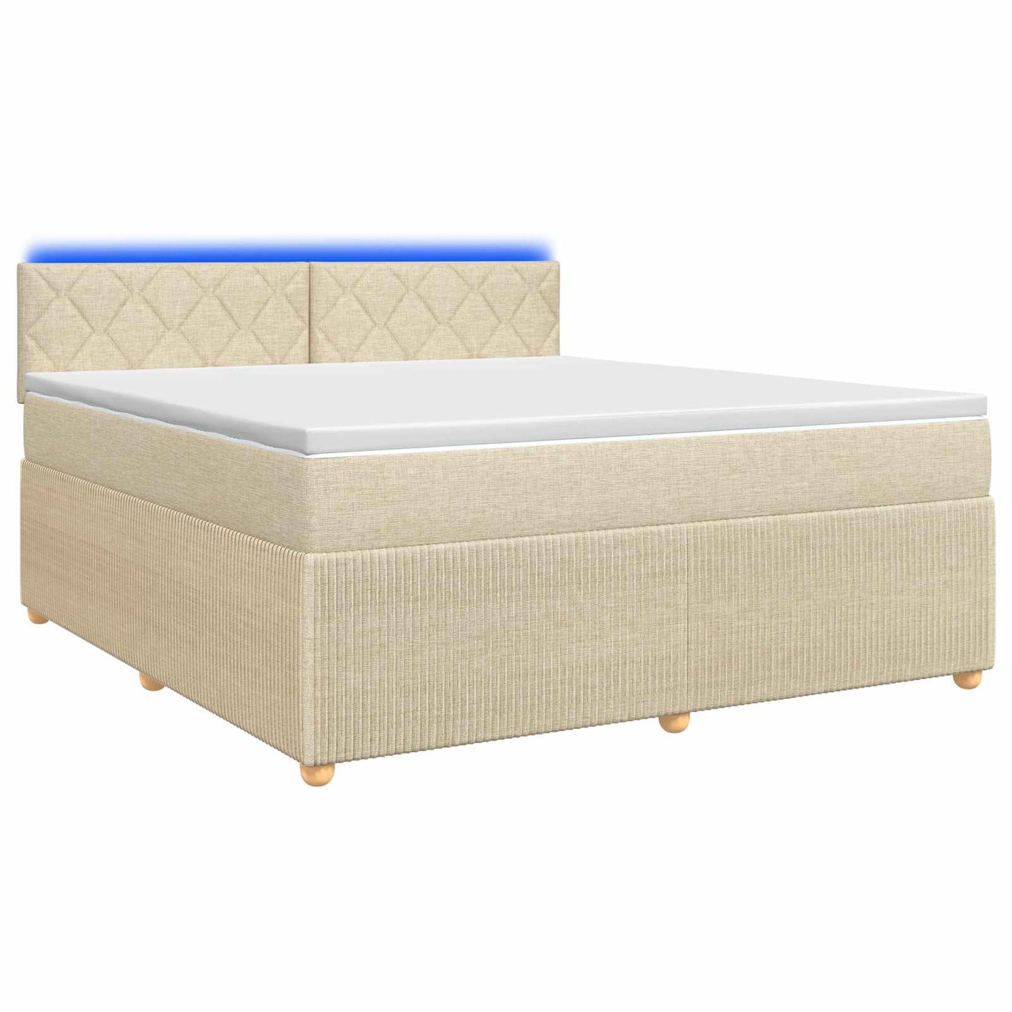 Boxmadras med topmadras Cremefarvet 180 x 200 cm Stof