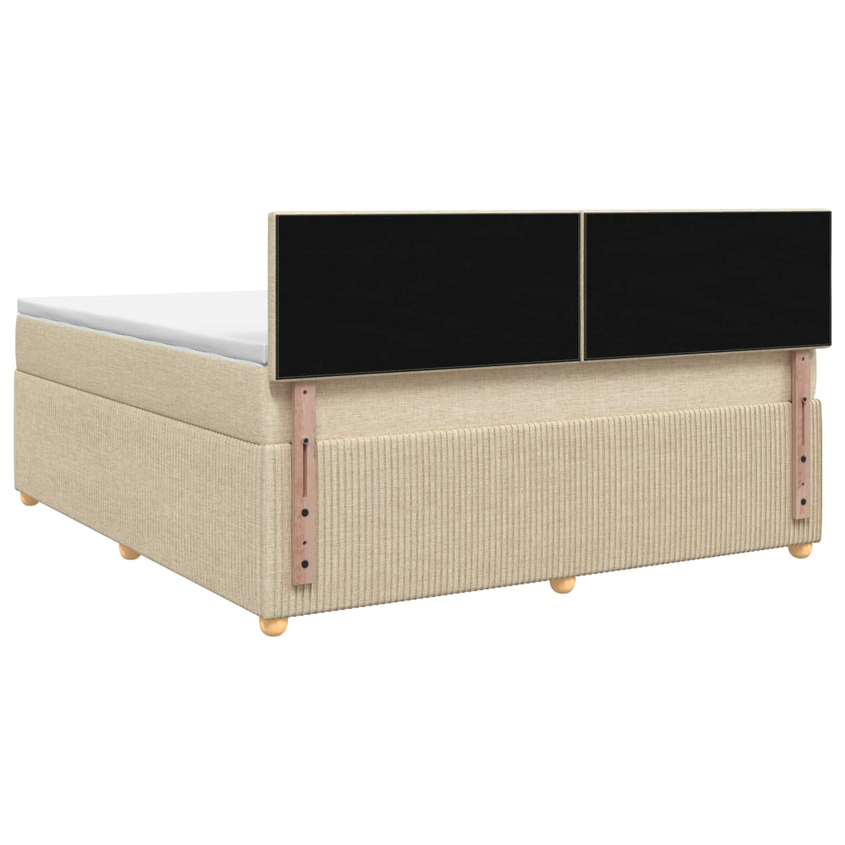 Boxmadras med topmadras Cremefarvet 180 x 200 cm Stof