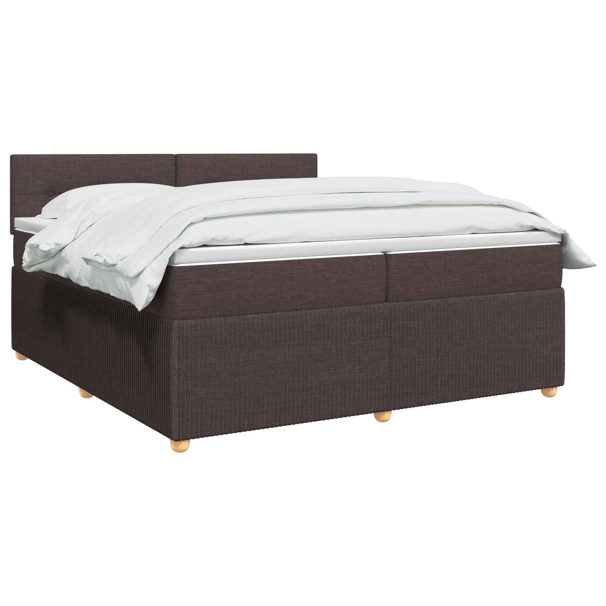 Boxmadras med topmadras Mørk Brun 200 x 200 cm Stof
