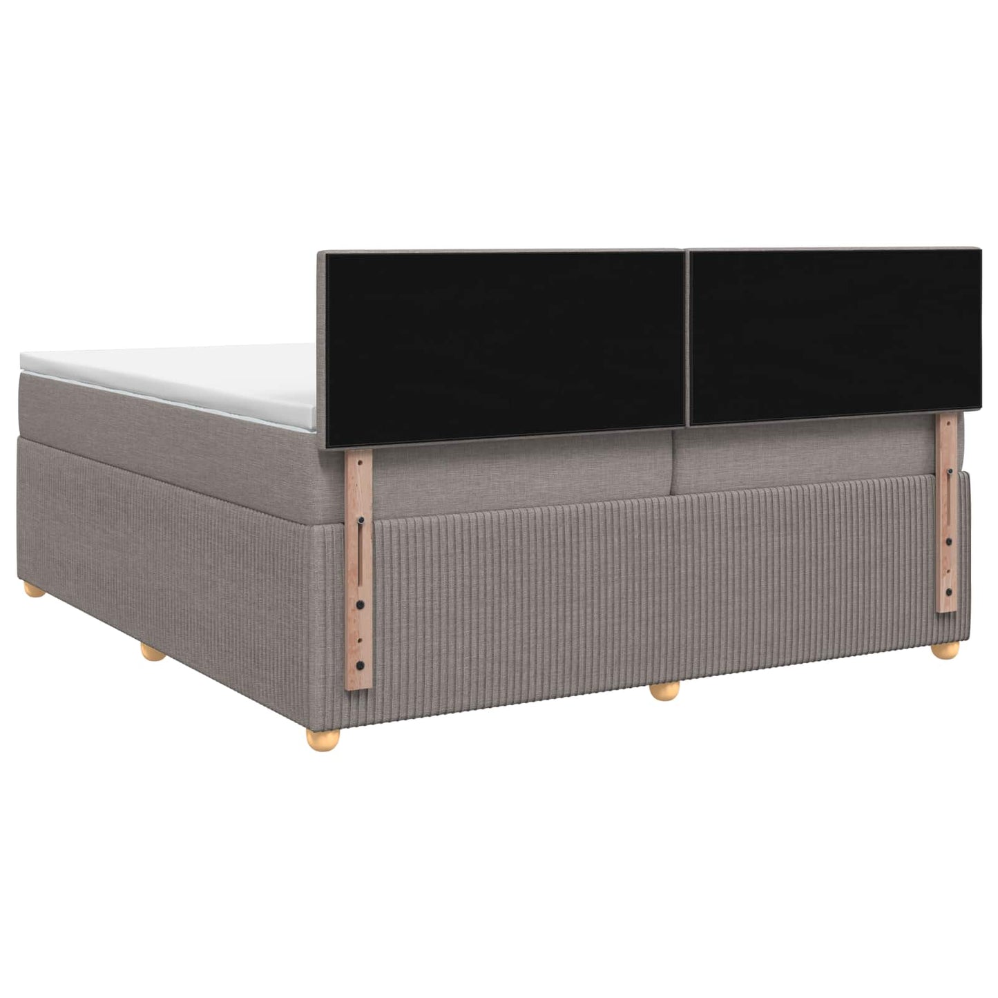 Boxmadras med topmadras Gråbrun 200 x 200 cm Stof