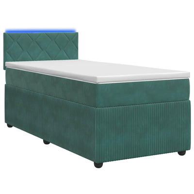 Boxmadras med topmadras Mørkegrøn 90 x 190 cm Fløjl