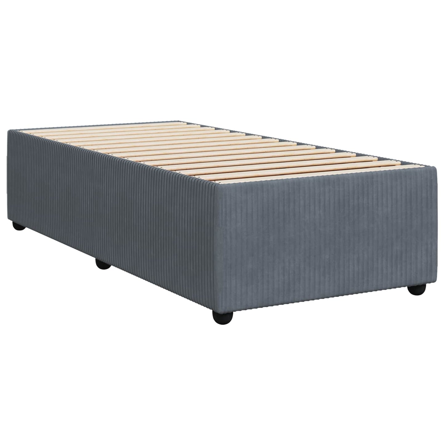 Boxmadras med topmadras Mørkegrå 100 x 200 cm Fløjl