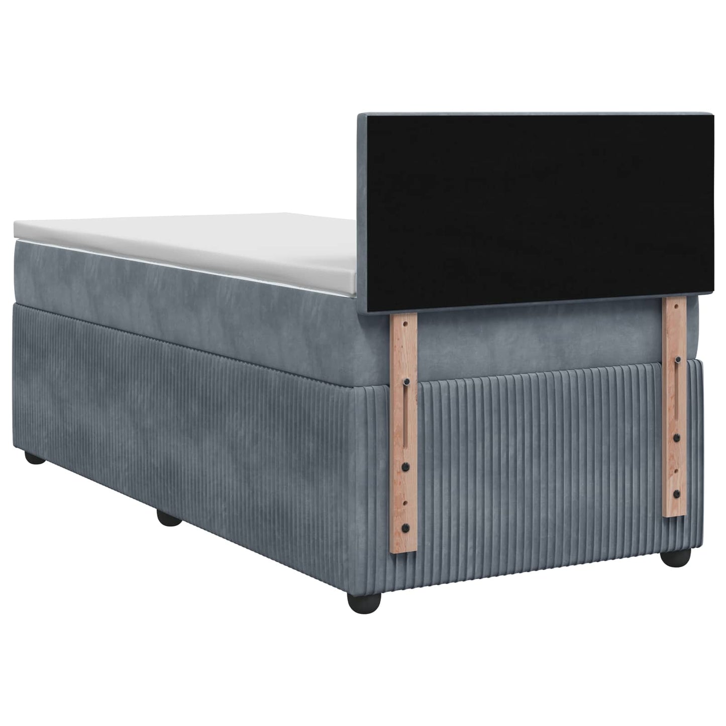 Boxmadras med topmadras Mørkegrå 100 x 200 cm Fløjl