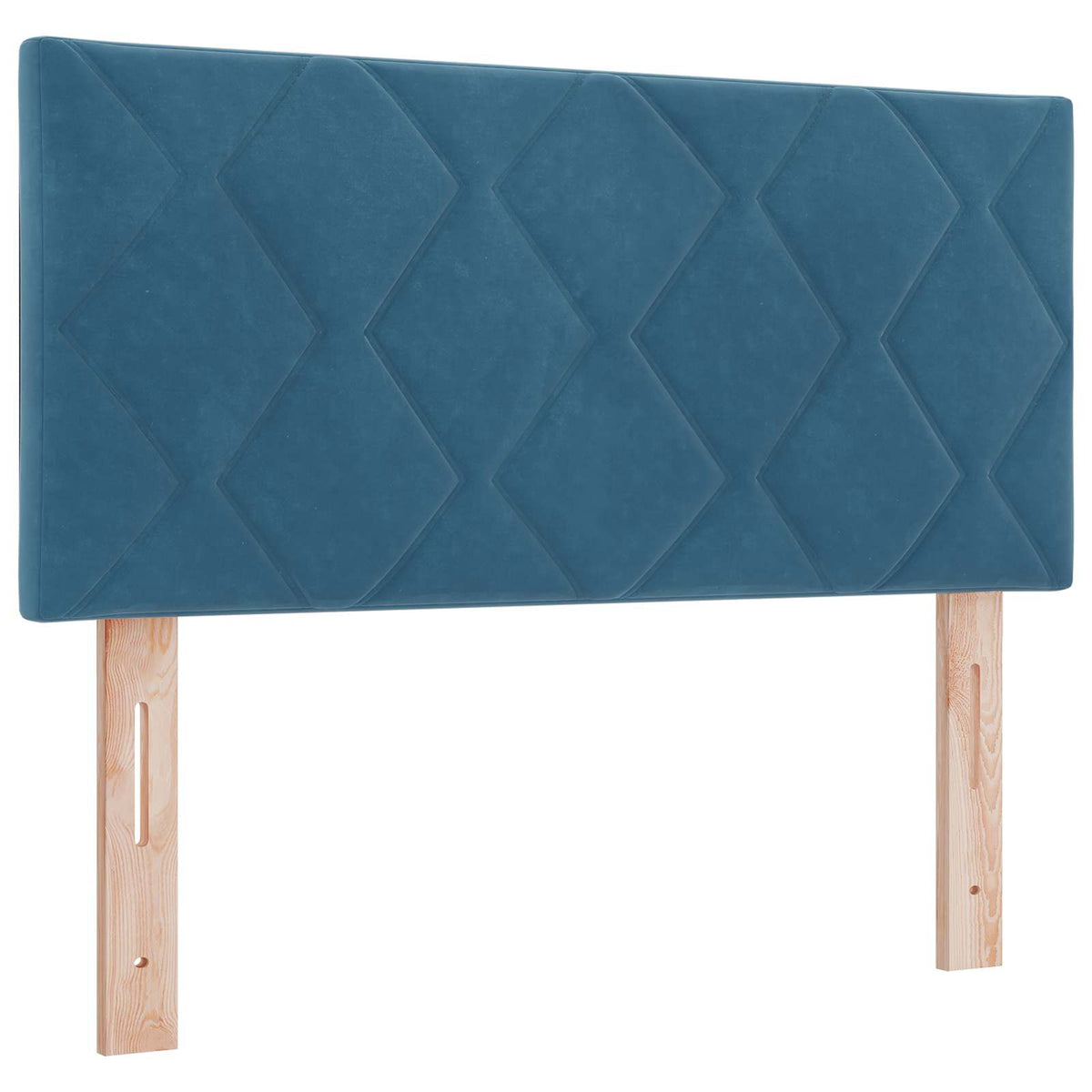 Boxmadras med topmadras med hovedgærde Blå 100 x 200 cm Fløjl