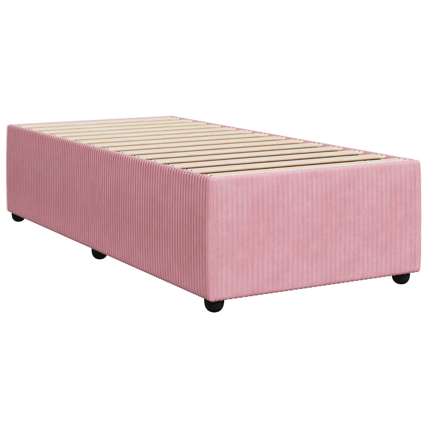 Boxmadras med topmadras Lyserød 100 x 200 cm Fløjl