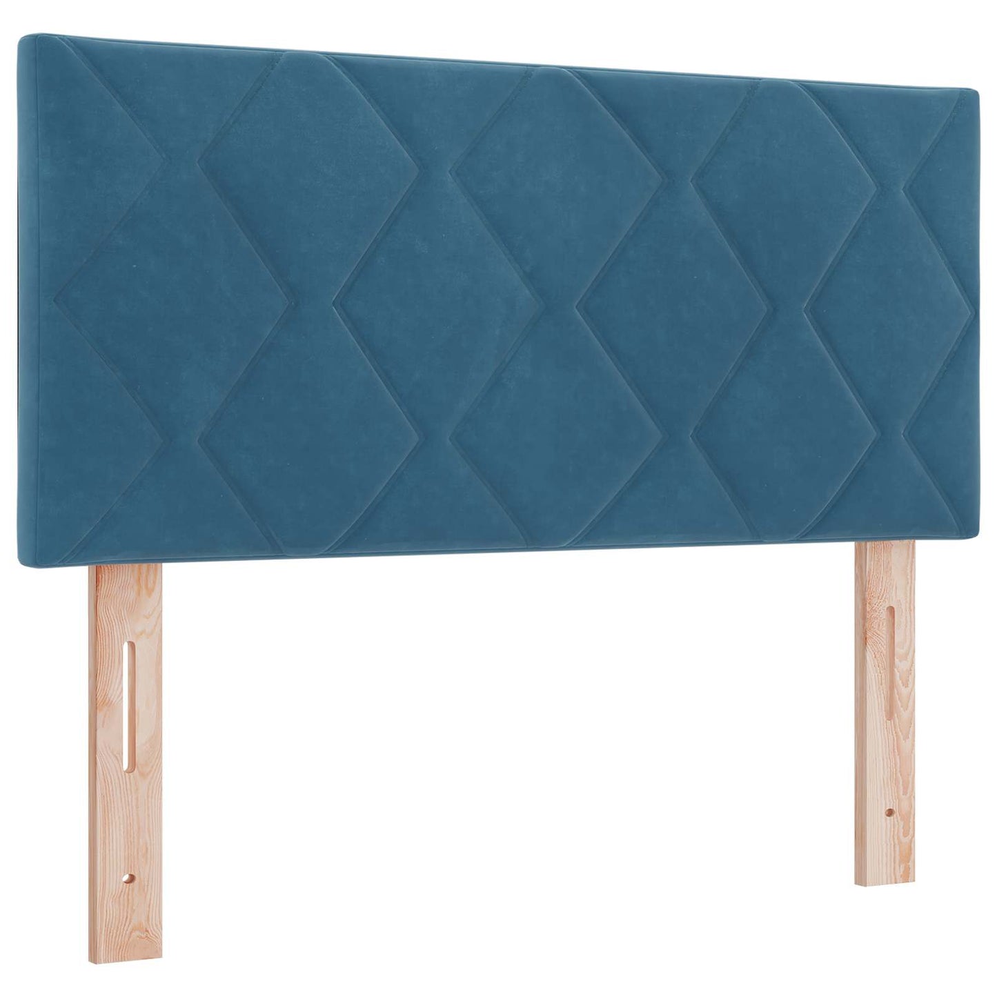 Boxmadras med topmadras med hovedgærde Blå 120 x 190 cm Fløjl