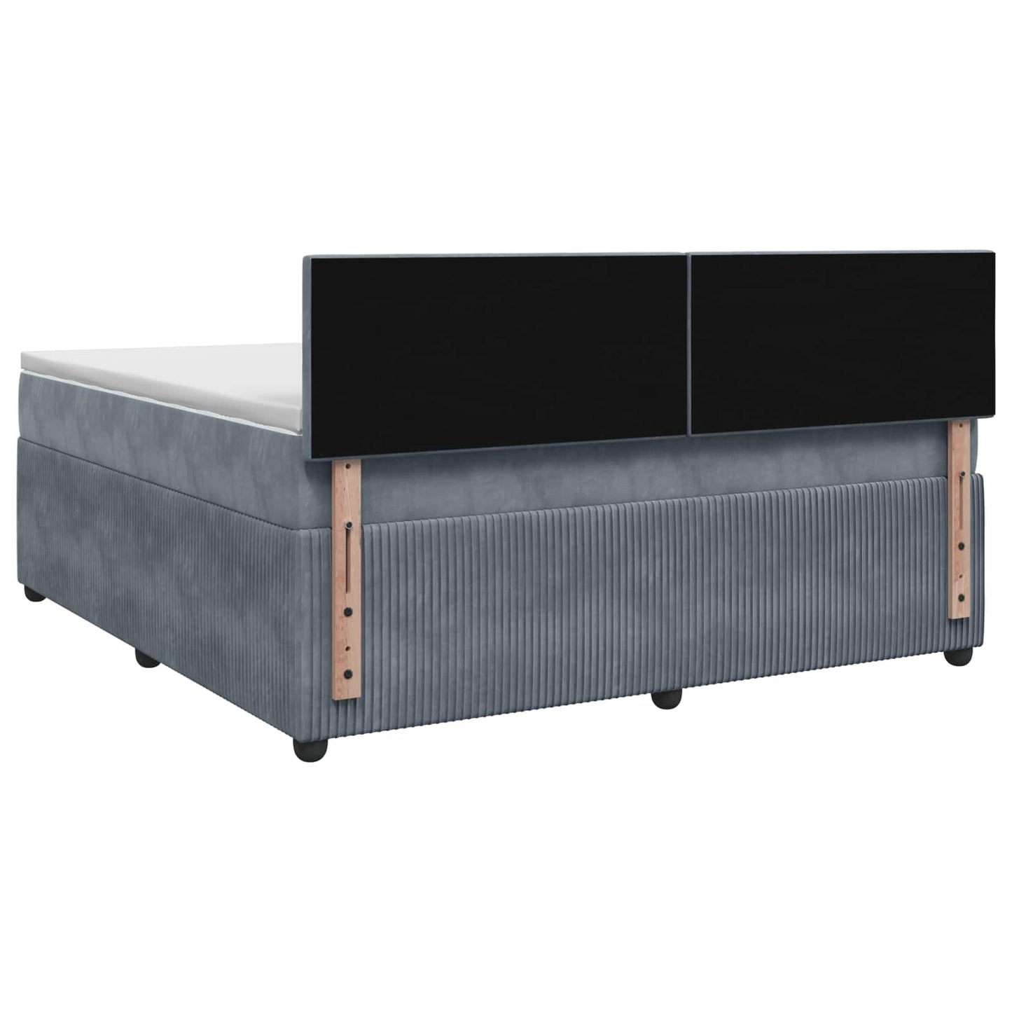 Boxmadras med topmadras Mørkegrå 160 x 200 cm Fløjl