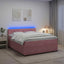 Boxmadras med topmadras Lyserød 140 x 190 cm Fløjl