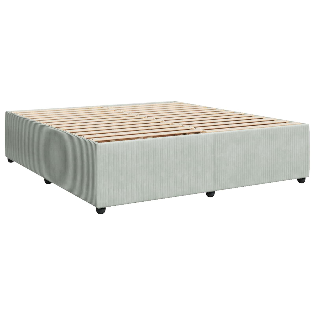 Boxmadras med topmadras Lysegrå 200 x 200 cm Fløjl