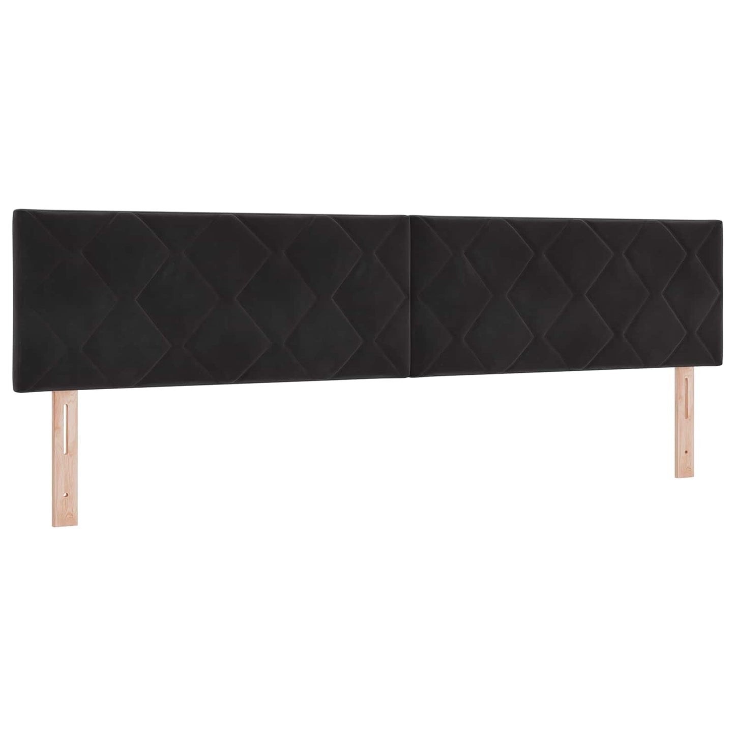 Boxmadras med topmadras med hovedgærde Sort 200 x 200 cm Fløjl
