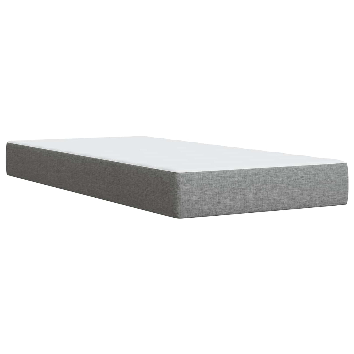 Box Spring Seng med Madras og LED Lysegrå 90 x 190 cm Stof