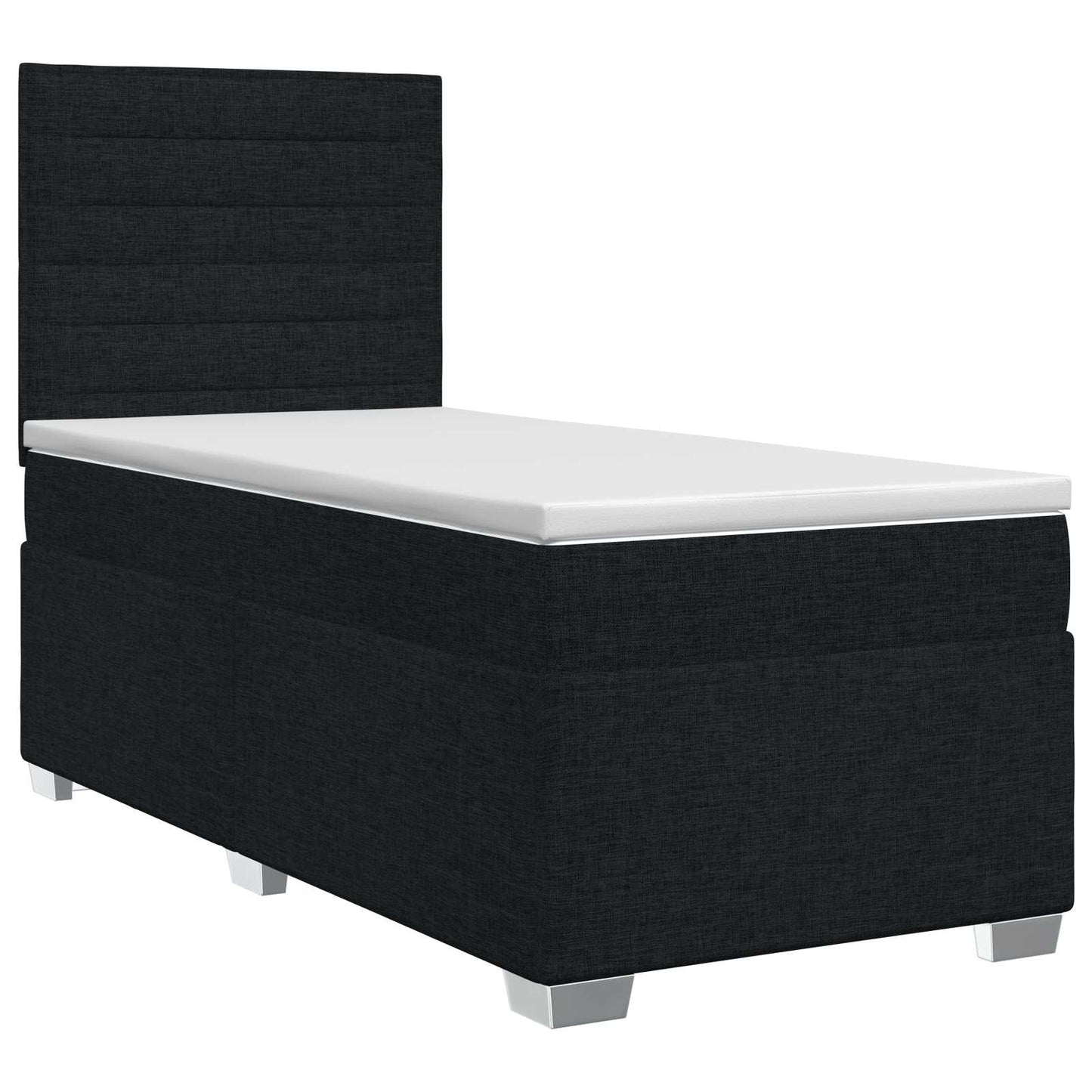 Boxmadras med topmadras Sort 80 x 200 cm Stof