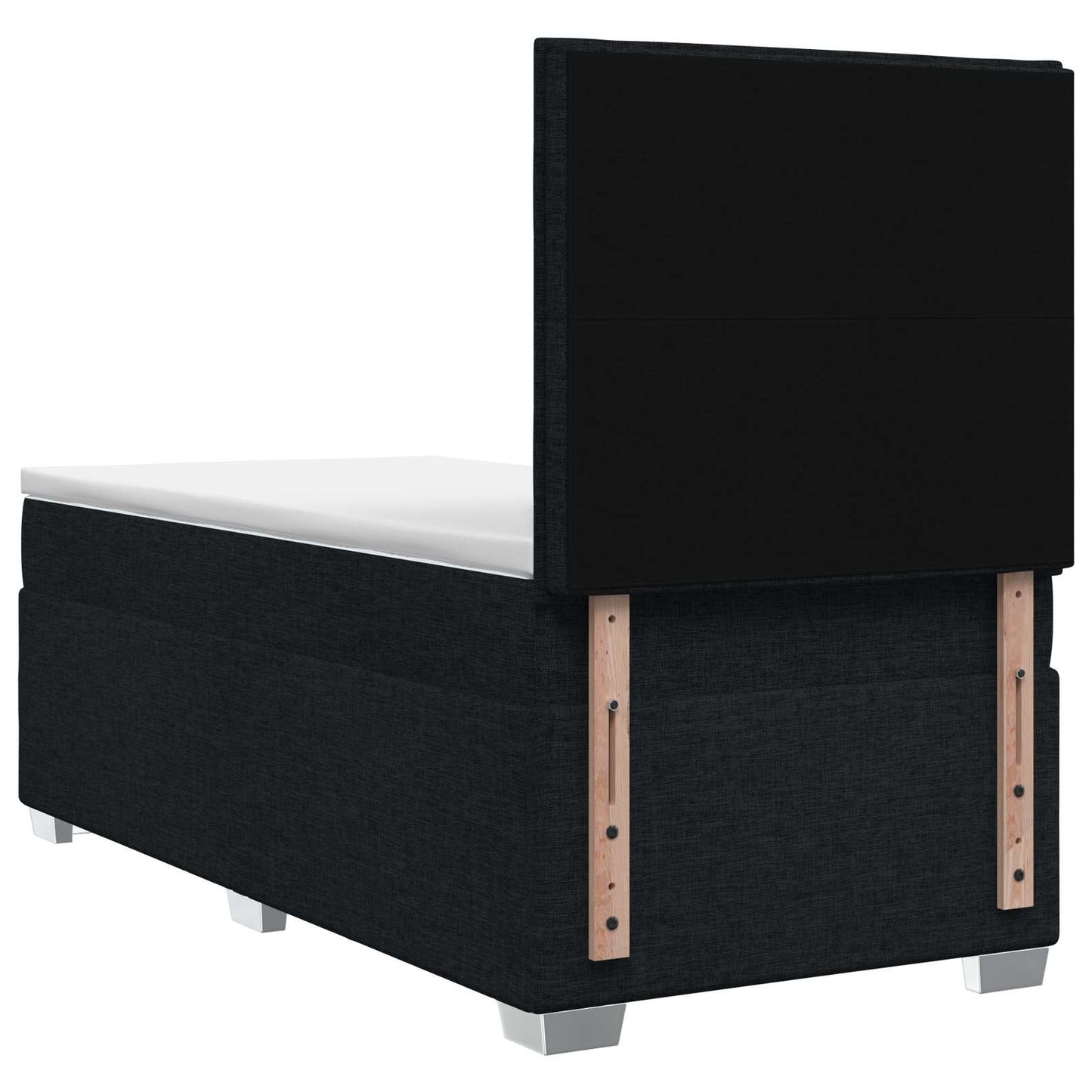 Boxmadras med topmadras Sort 80 x 200 cm Stof