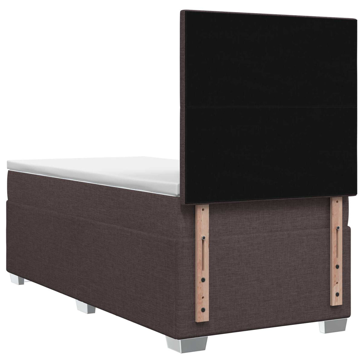Boxmadras med topmadras Mørk Brun 80 x 200 cm Stof