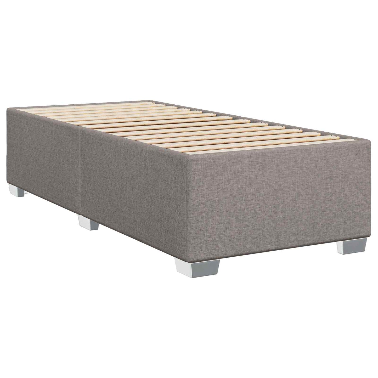 Boxmadras med topmadras Gråbrun 80 x 200 cm Stof