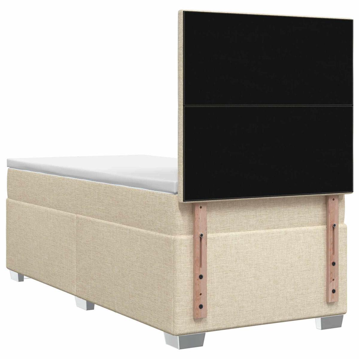Boxmadras med topmadras Cremefarvet 80 x 200 cm Stof