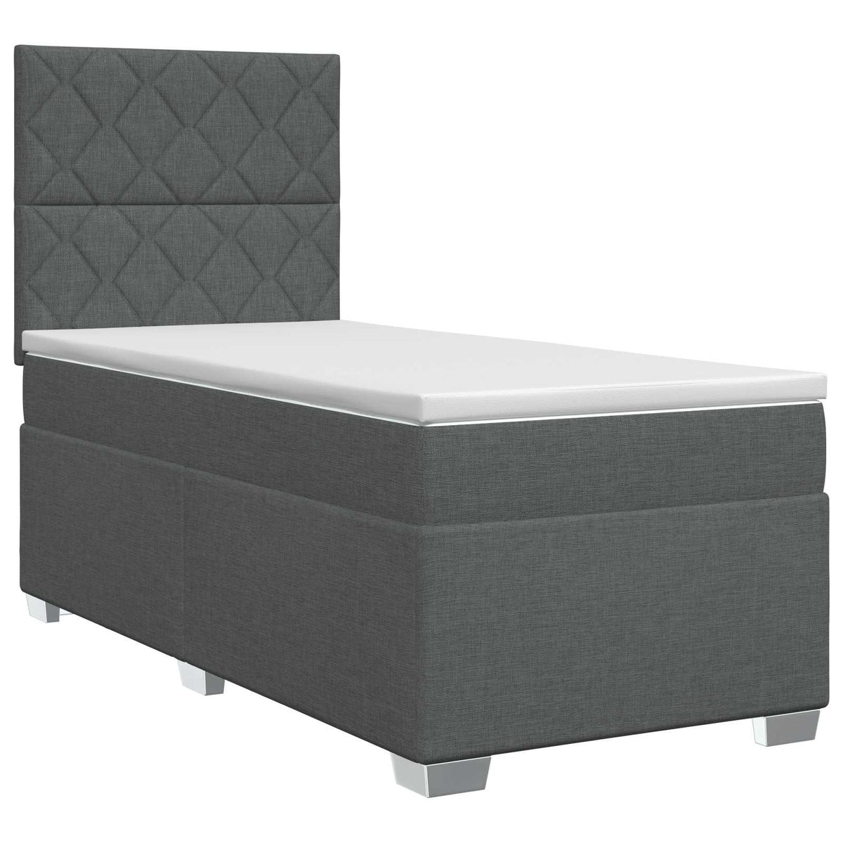 Boxmadras med topmadras Mørkegrå 80 x 200 cm Stof