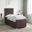 Boxmadras med topmadras Mørk Brun 90 x 190 cm Stof
