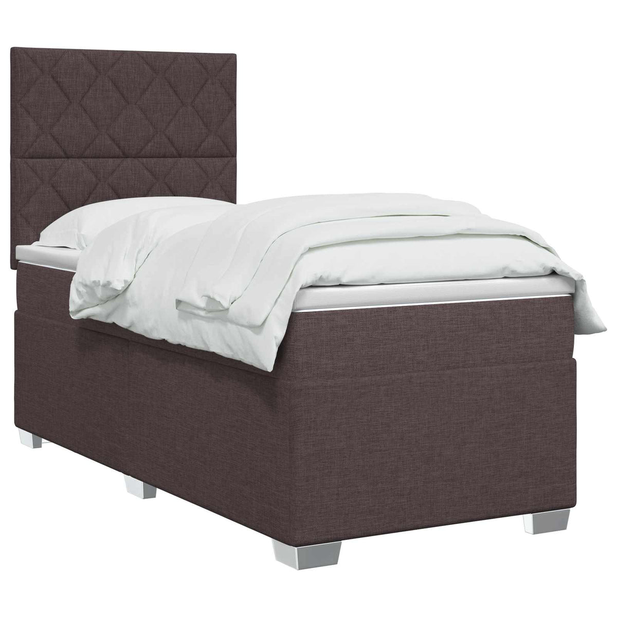 Boxmadras med topmadras Mørk Brun 80 x 200 cm Stof