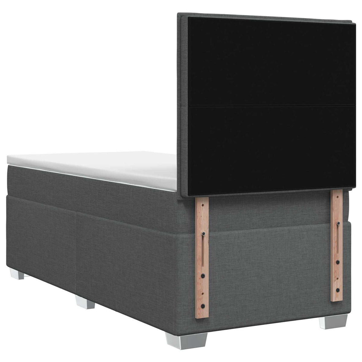 Boxmadras med topmadras Mørkegrå 90 x 190 cm Stof