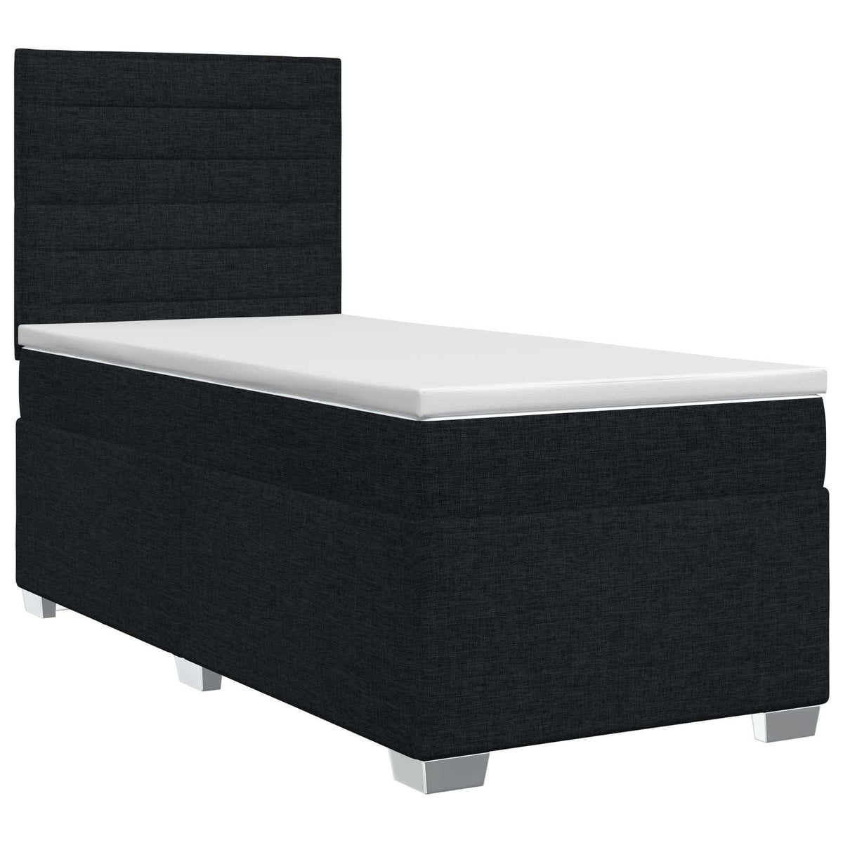 Boxmadras med topmadras Sort 90 x 190 cm Stof