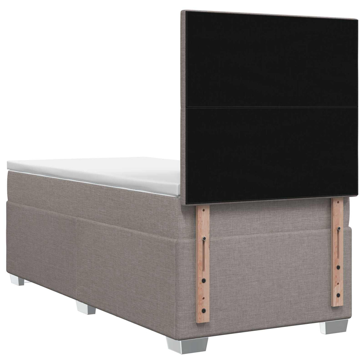 Boxmadras med topmadras Gråbrun 90 x 190 cm Stof